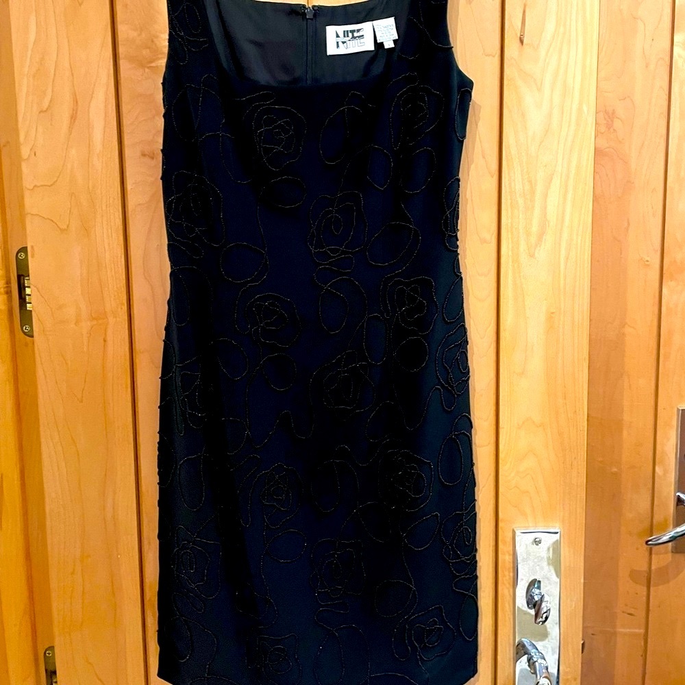 Black Beaded Cocktail Dress.